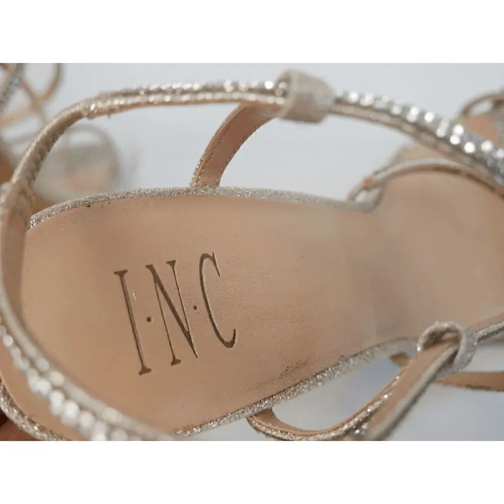INC International Concepts Arti Strappy Stiletto Heels Sandals Champagne 9.5M - Picture 3 of 7